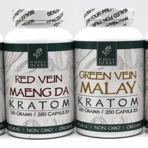 Whole Herbs Kratom | 150 Grams | 250 Capsules Bottle