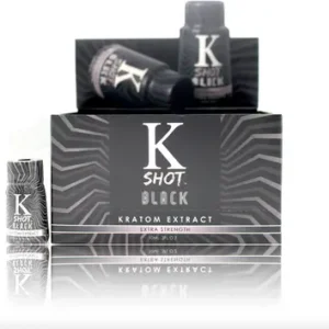 K-SHOT Kratom | Extract Shot | Black | 10ml | 12 Bottle Per Display